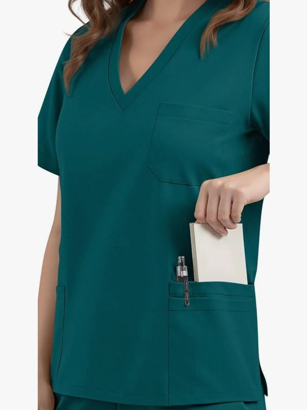 V-neck Medical Scrub Set in Teal - Picture 2 of 3